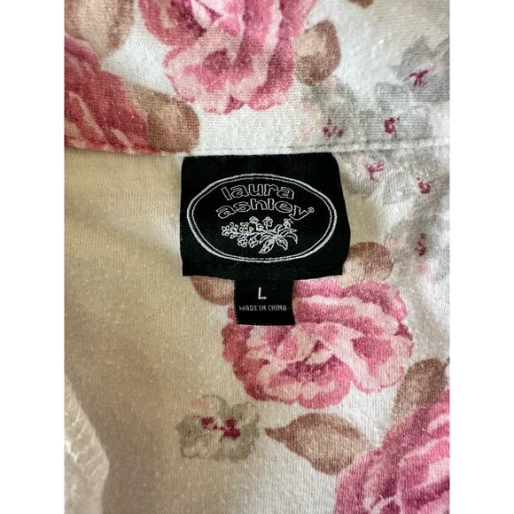 Laura Ashley Floral Pink Longsleeve Pajama Set Sz. Large - Picture 5 of 13